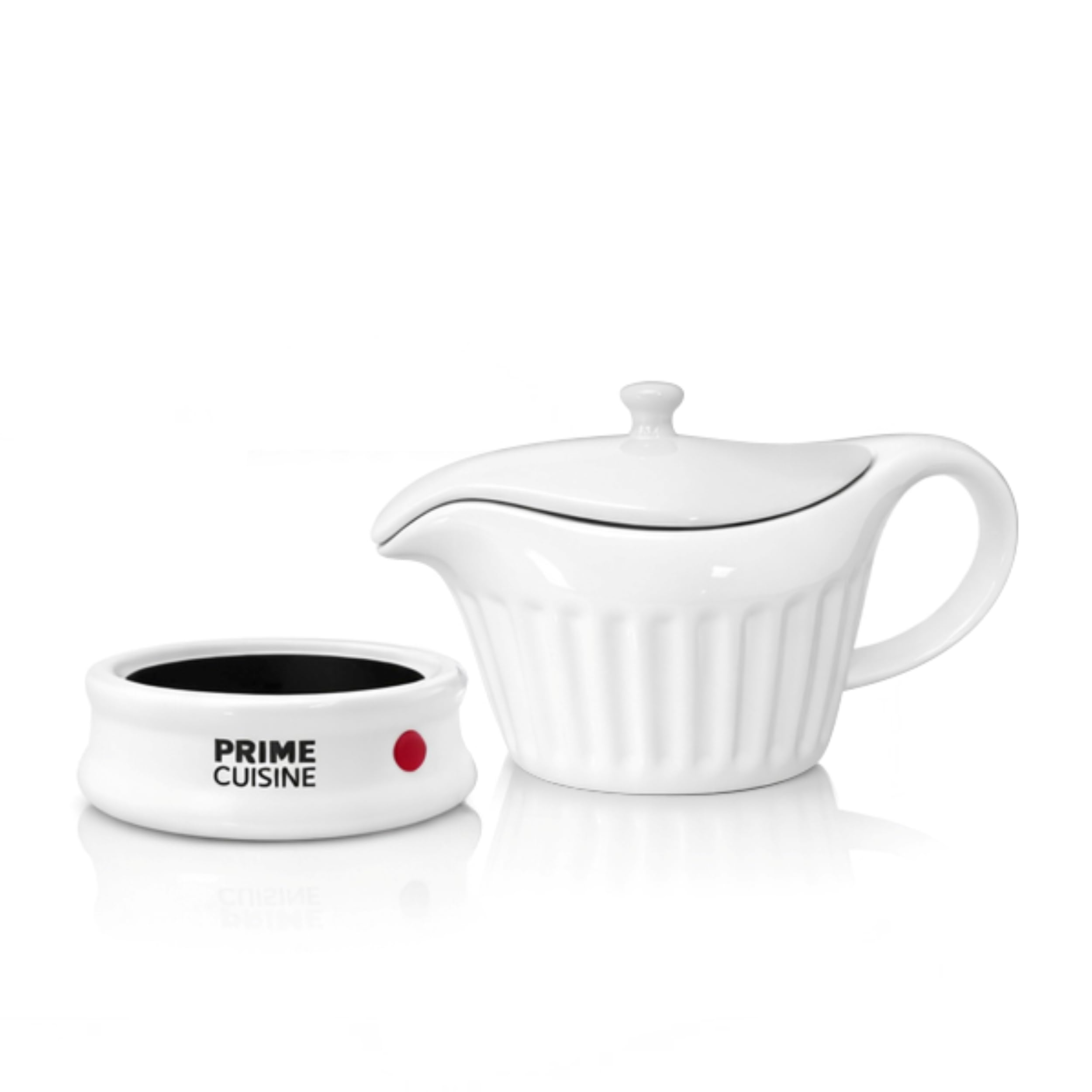 Chauffe-saucière électrique en céramique de 500 ml avec cordon détachable et couvercle
