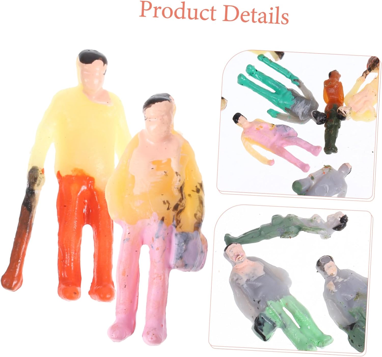 ARTIBETTER 100pcs Painted Mold Figures n Scale for Model Layouts Assorted Styles Realistic Miniature People for Train Scenes and Architectural Displays
