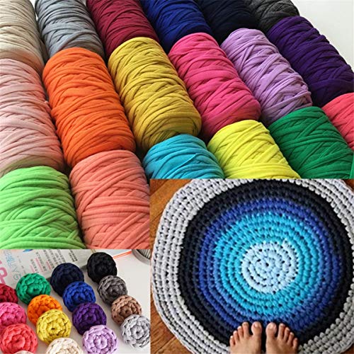 1Pcs 250G 8.1Oz Soild Color Fancy Yarns Diy Bag Handbag Carpet Cushion Cotton Cloth T-Shirt Yarn Knitting Crochet Yarn Pet Cave Basket Crochet Bag Fabric Yarn #TOP3