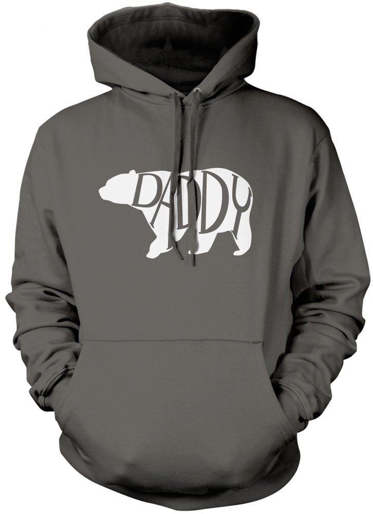 Hotscamp Boys Heather Grey Daddy Bear Unisex Hoodie - Grey Medium
