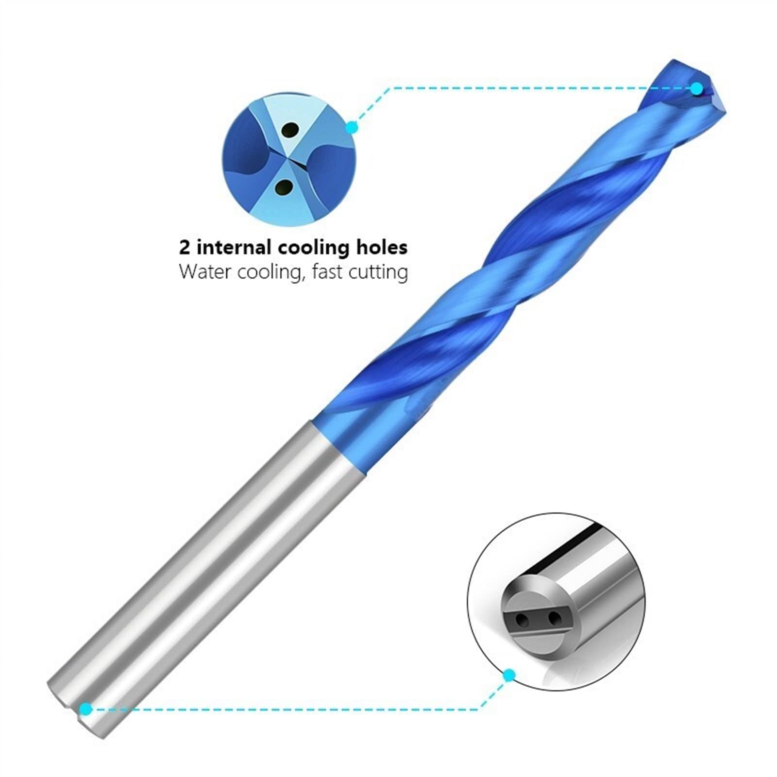 Wiertło 3D z twardego metalu 3-12 mm wiertło chłodzące wiertło spiralne niebieska powłoka wiertło do metalu 1 szt. (kolor: 4,7 mm)