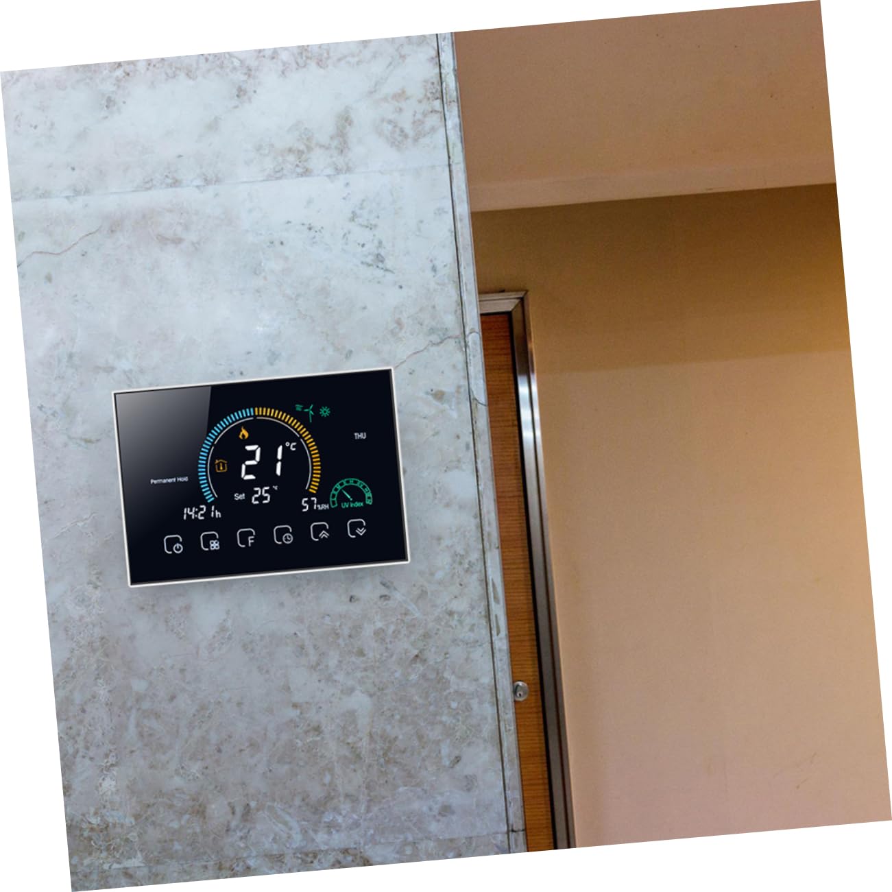 Uonlytech Bodenthermostat Intelligenter Temperaturregler Sicherer Thermostat Haushaltsgeräte Pc Material Programmierbar Sechs Zyklen Design Stromausfall Genauigkeit Heizkostenrechnung