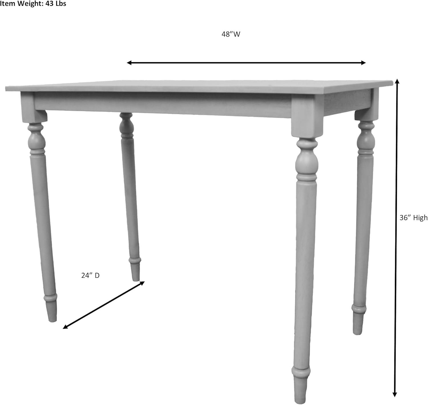 Carolina Chair & Table Brighton Counter Height Bar Table, Antique White