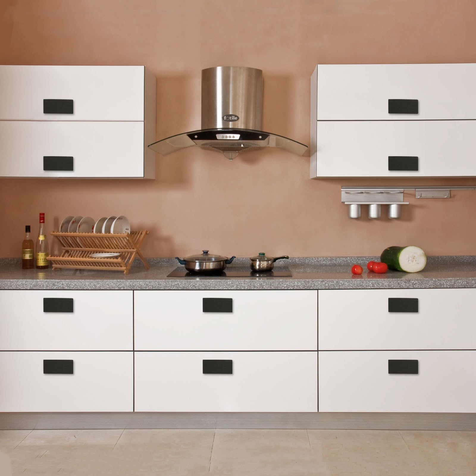 Maniglie Per Mobili Moderne - Set Da 6 Pezzi Nere In Lega Alluminio Per Cucina, Camera E Bagno - Foto 3