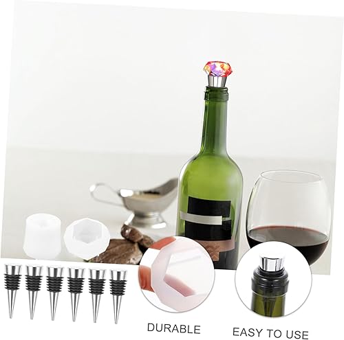Miniatura 6 de SEWACC 3 juegos de moldes de corcho de vino de silicona, tapones de vino, moldes de silicona para decoración de vino, moldes de resina epoxi, moldes