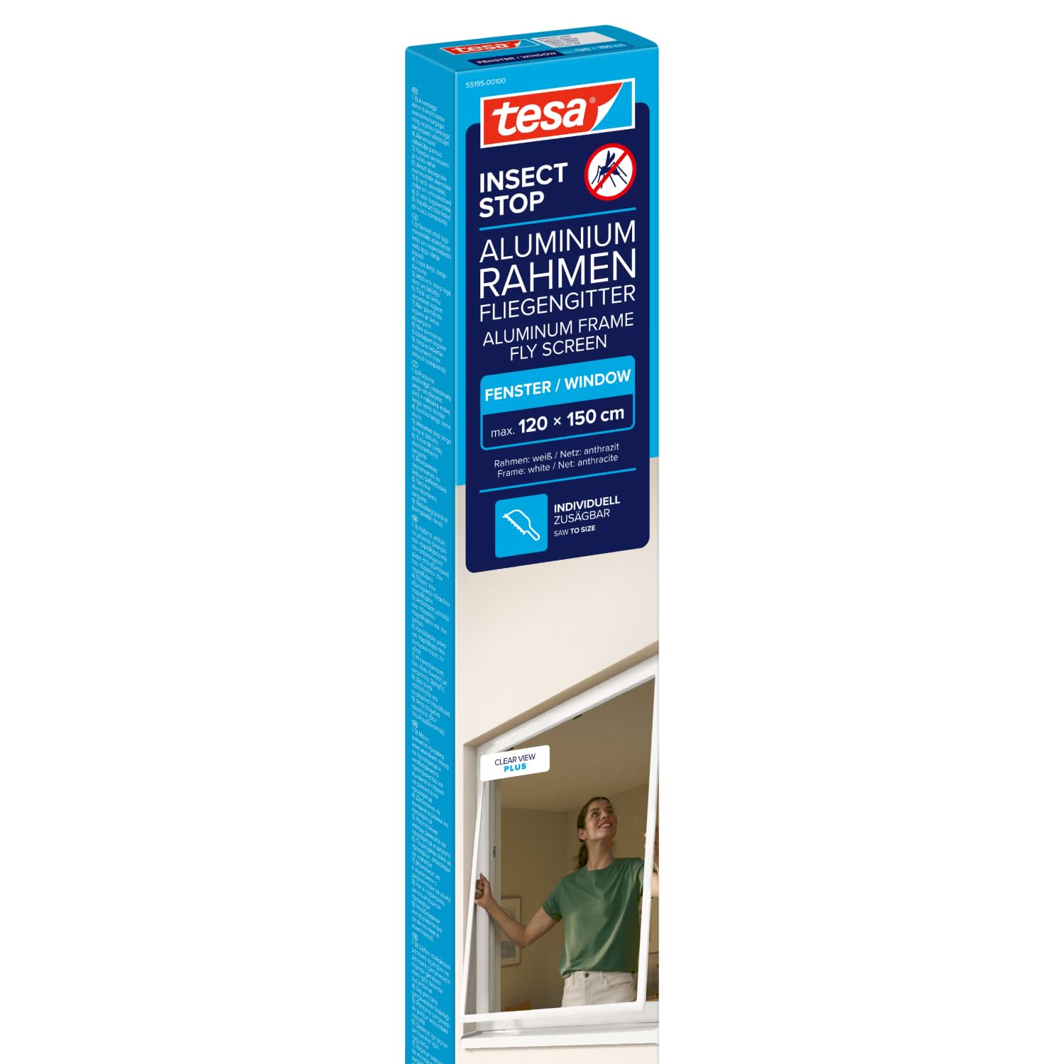 tesa INSECT STOP Mosquitera con marco de aluminio, ventanas