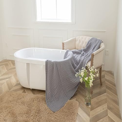 Miniatura 4 de sense gnosis Toalla de baño con capucha para bebé, súper suave, 100% muselina de algodón, altamente absorbente, cómoda, manta para envolver bebé,