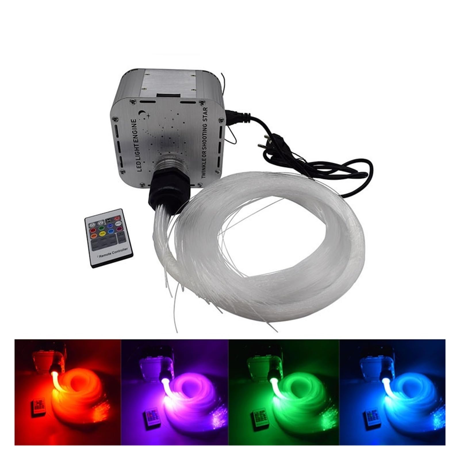 Motor ligero del alto brillo 27W RGB LED con la luz equipo techo de estrella cable fribra óptica PMMA,Durable(IN DOOR,Only LED light)