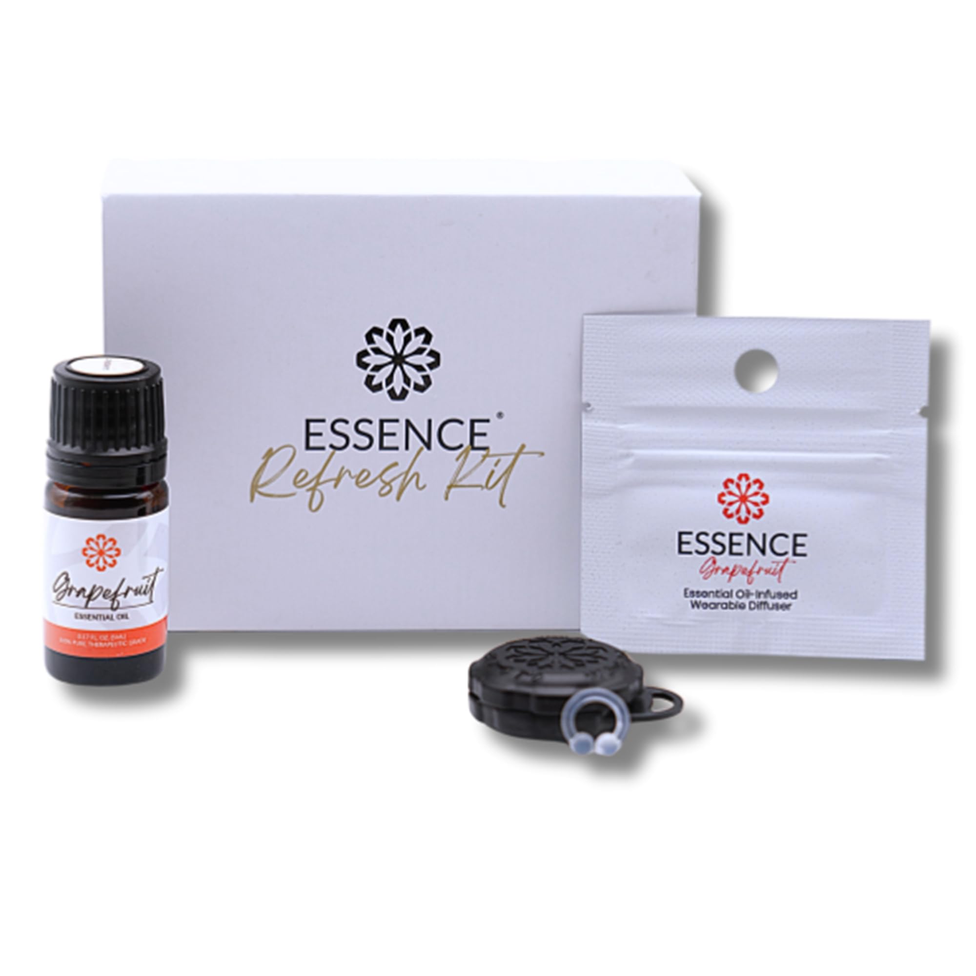 - Essence Wearable Aromatherapy Nasal Diffuser – Grapefruit Essential Oil Nose Ring Silicone Inhaler for Stress & Mood Support - Made in USA & Travel-Friendly