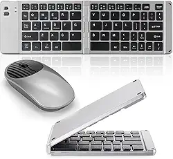 Kit Teclado e Mouse sem Fio, Teclado Dobrável