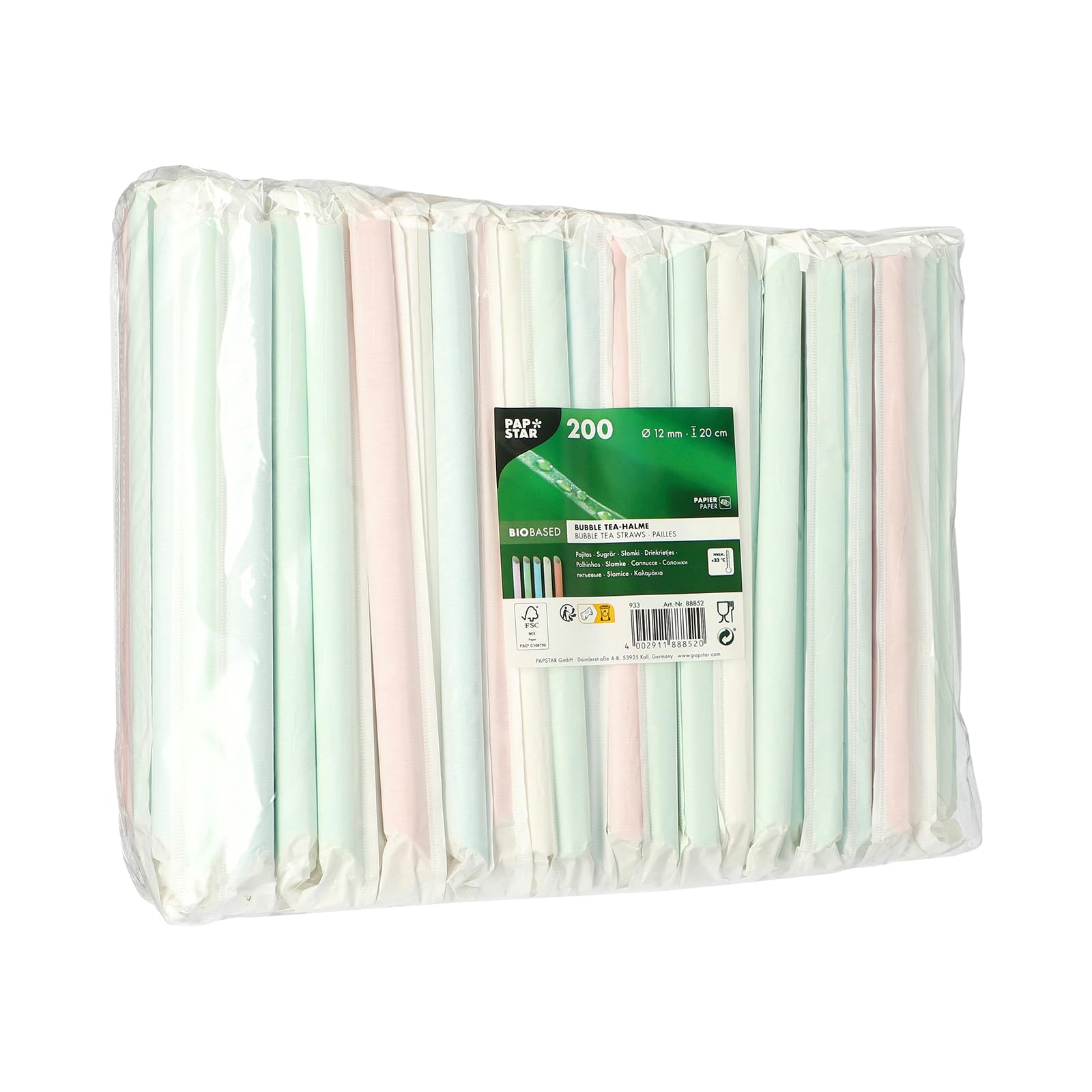 Caiyloxn Lot De 150 Pailles En Papier Bubble Tea – 210x12mm Biodégradables, Éco-responsables Pour Fêtes, Mariages & Soirées