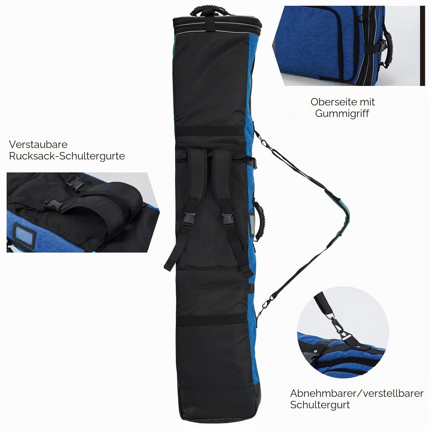 XCMAN Snowboardtasche Robuste 160/190cm Snowboard-Tasche Für -Skitrage-Rucksack Flugreisen geeignet