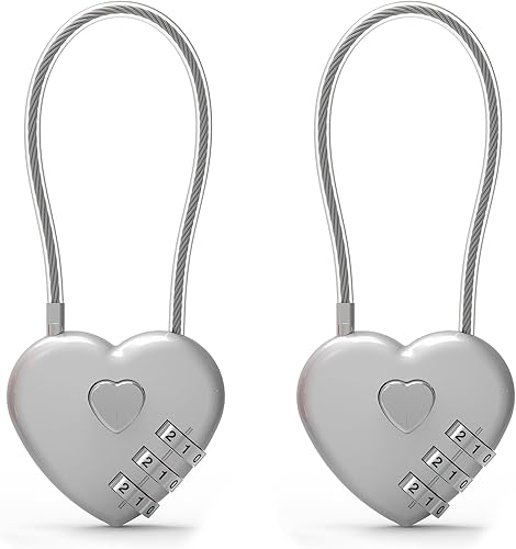 Miniatura 17 de Candado de combinación pequeña, cerraduras de cable con combinación, lindo candado con número, bloqueo de cable combinado para equipaje, maleta,