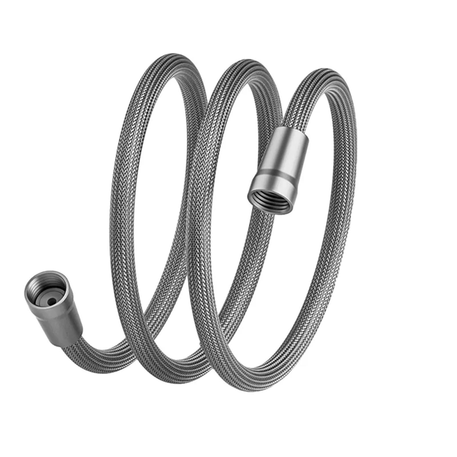 Zhaoqin One Color Shower Hose 1.5/2 Meter Anti Winding Handheld Shower Hose Universal Interface Flexible Tube High Pressure Gi/2 Bath Nylon Pipe(Silver-1.5Meter)