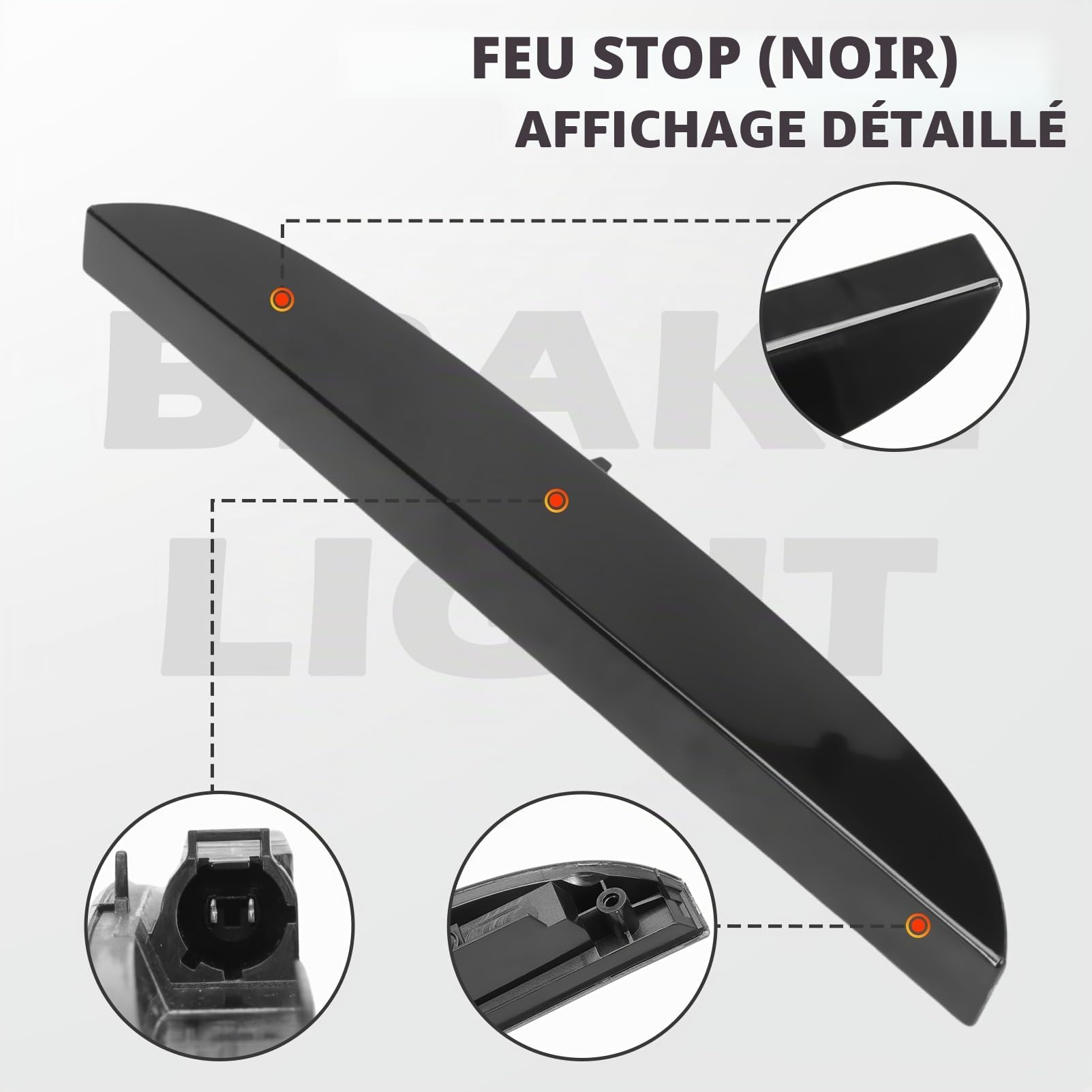 Feu stop arrière surélevé 3Rd pour Clio II 1998-2005 Troisième feu stop Feu stop #7700410753 Noir