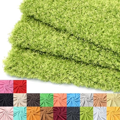 Surf turtle Grass Green Curly Teddy Fleece Faux Fur Fabric 36 x 59