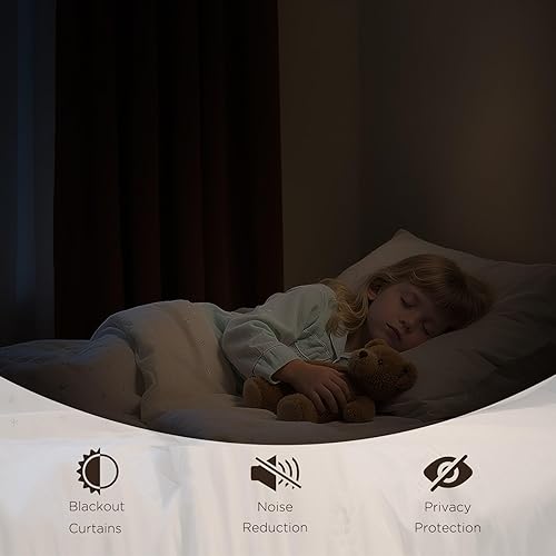 Miniatura 3 de CUCRAF Cortinas opacas cortas para oscurecer la habitación, paneles de cortina para ventana, bolsillo para cortinero, cortinas sólidas con