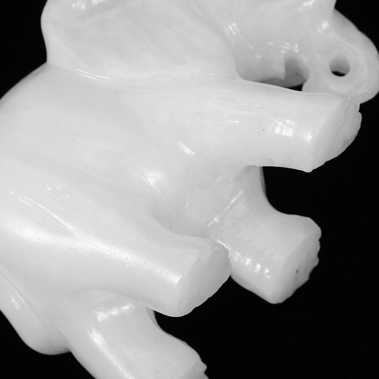 PACKOVE Escultura de Elefante de Jade Tallada y Amuleto de Buena Suerte Figura Decorativa Adorable Estatua de Animal Coleccionable para Hogar