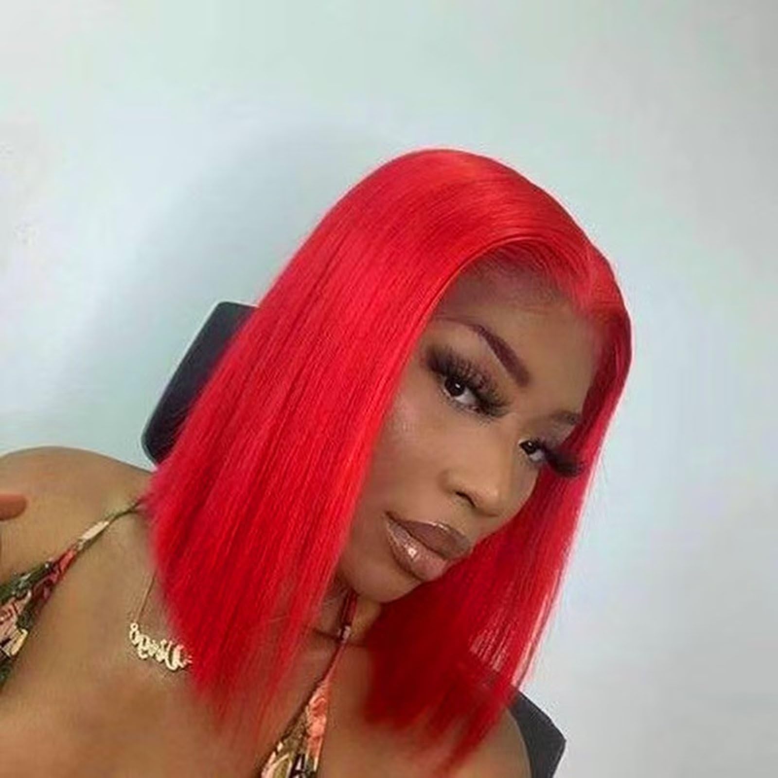 ✨Randy 22” RED MIDDLE PART Cos Play WIG *NWT* ✨ Men Dark Red Short Straight Long Bangs Side Part Cosplay Wig  main image 3