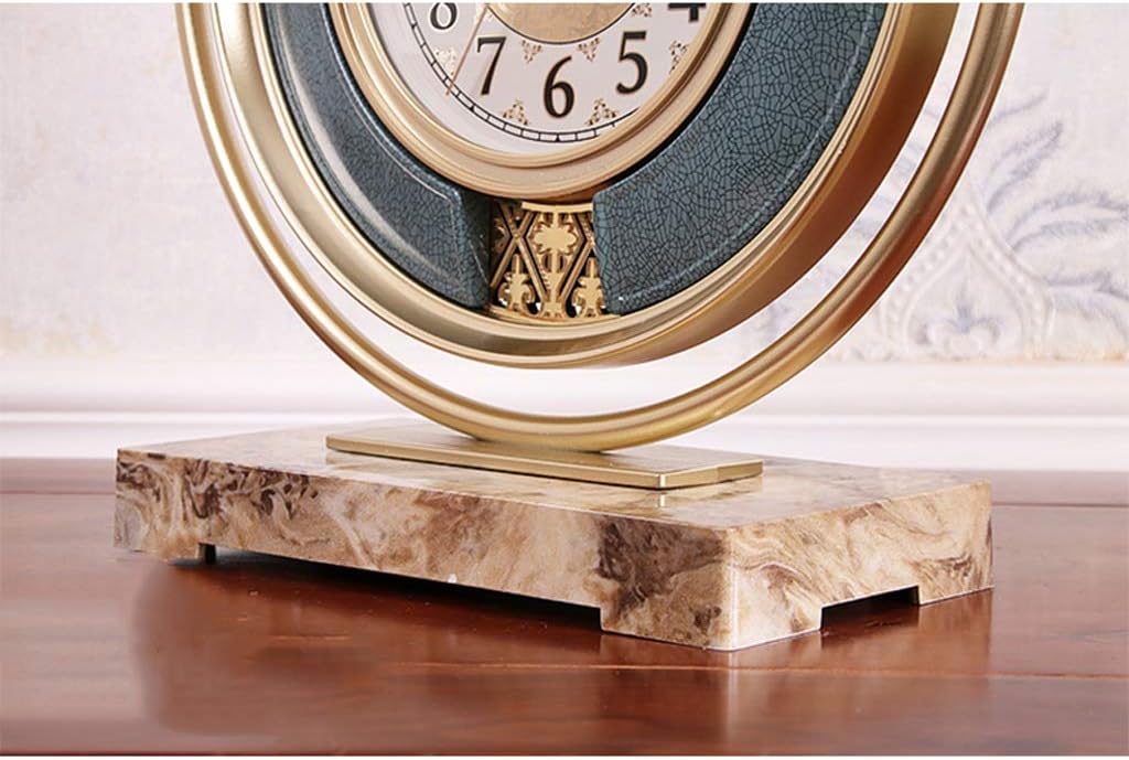 Desk Clock Living Room Old-Fashioned Ornaments European Classic Fashion Household Desktop Clocks Bedroom Mute Simple Desktop Desk Clocks Table Clock (Color : A)