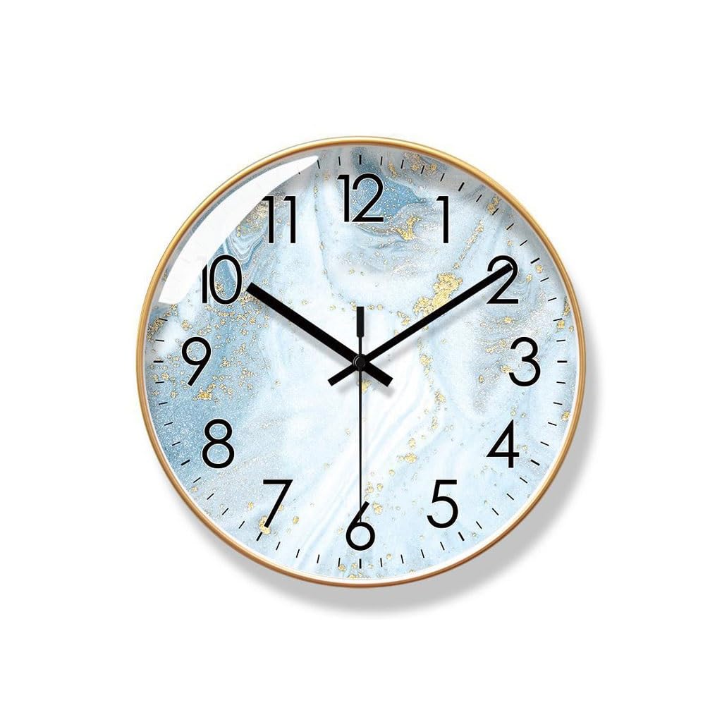 Orologio da parete Orologio al quarzo silenzioso con secondi, orologio con texture in marmo, orologio da parete, soggiorno, semplice orologio nordico Reloj De Pared(B)