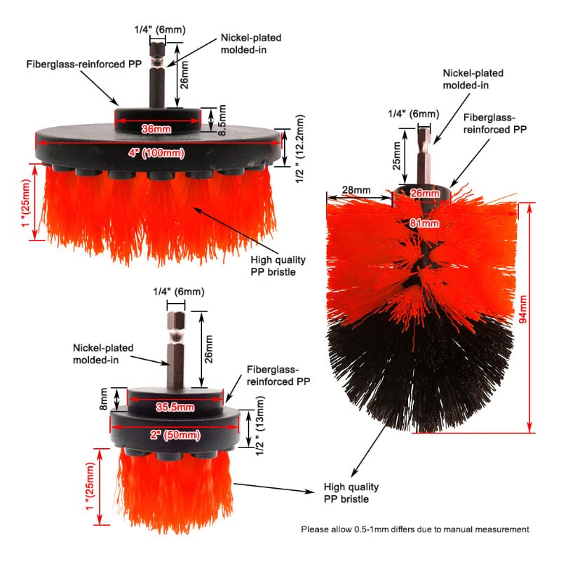 Bohrbürsten Set 4-tlg - Power Scrubber Für Küche & Bad Reinigung