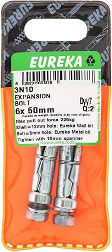 Eureka Expansion Bolt 2-Piece Set, 6 mm x 50 mm Size