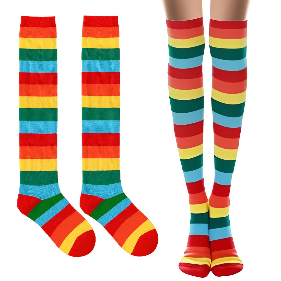 COYUN 1 Paia Calzini Da Ginocchio Calzini Lunghi Calzettoni Coscia - Foto 2