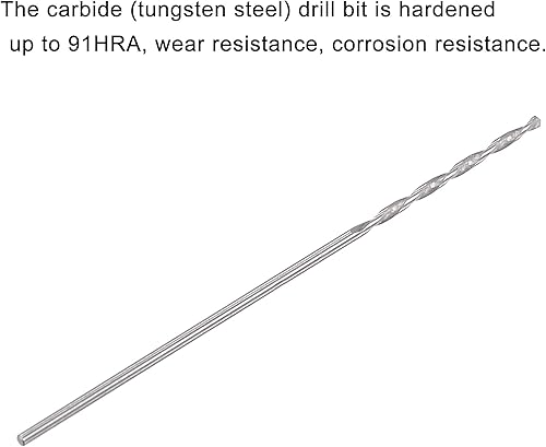 Miniatura 9 de uxcell Brocas helicoidales de carburo sólido de 0.059 in, flautas espirales métricas de mano izquierda, herramienta de perforación de acero de