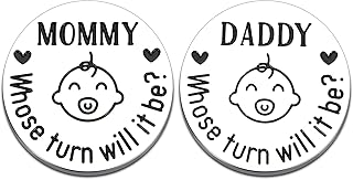Fun New Parents Decision Coin Gifts for Mom Dad Baby Shower First Time Mommy Daddy to Be Newborn Baby Gift Pregnancy Birthday Fathers Mothers Day Christmas for Women Men Coin Present Double Sided