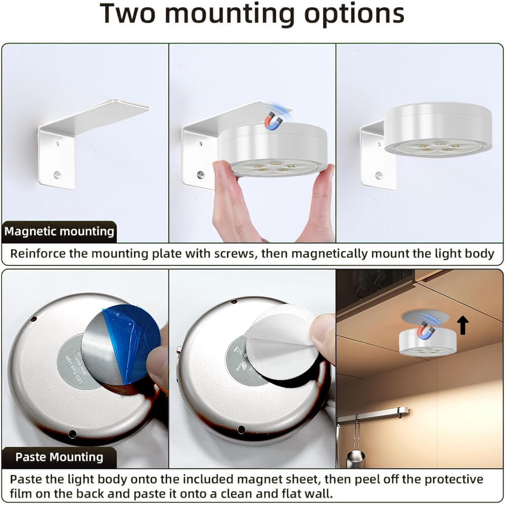 3 Pacchi Luce per Quadri Senza Fili con Telecomando,Magnetic Painting Light,3 Colore Luci per Quadri Senza Fili Ricaricabili con Timer, Luce LED per Quadri a Batteria,perFoto e Ritratti (Bianco)