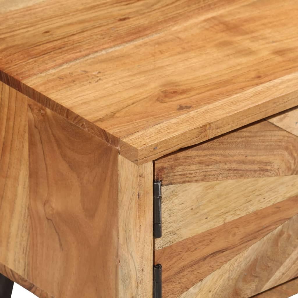 Natural Wood TV Cabinet Solid Acacia Wood Storage Unit with Four Drawers Rustic Charm and Spacious Organization for Living Room Media Essentials