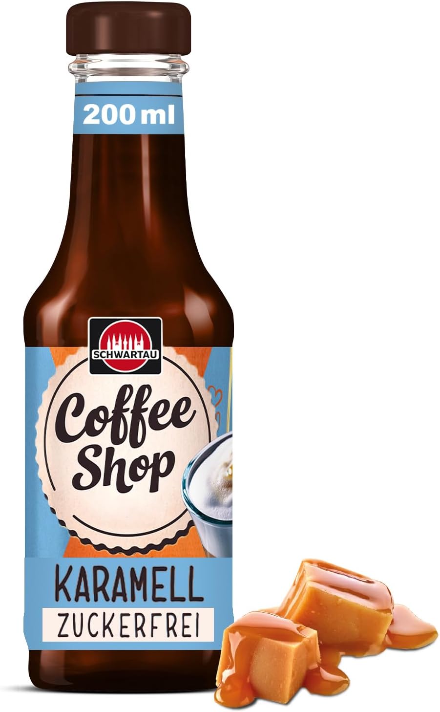 SchwartauCoffee Syrup Caramel Sugar-Free (200ml) for Senseo