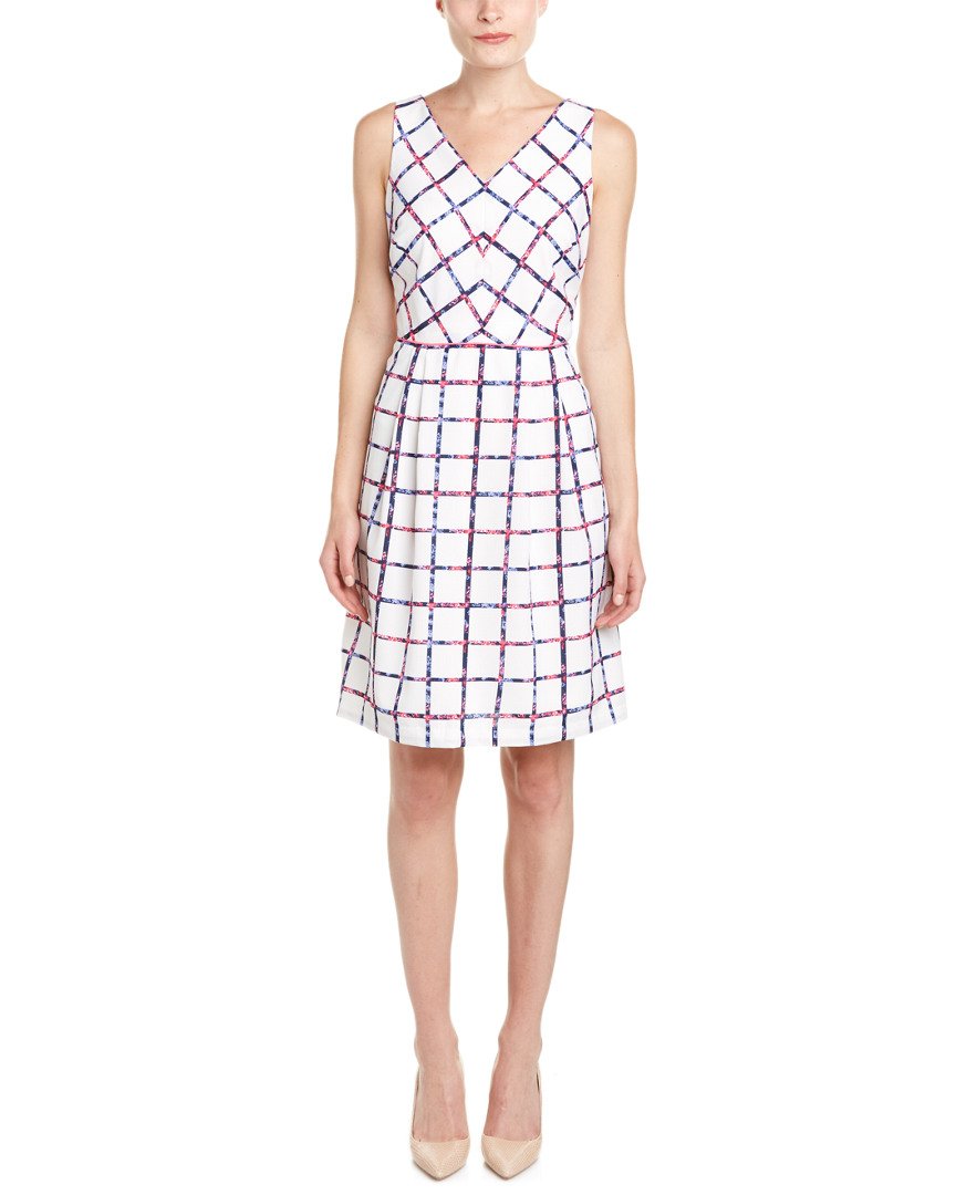 Donna Ricco Women's Short Sleeve Assymetrical Printed Fit and Flare Dress