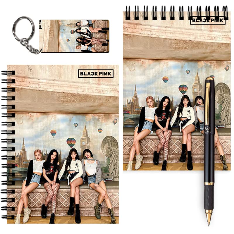 Color Empire Black Pink Printed Designer Message Pads Combo with Keyrings | Design 0124 | A6 Message Pads | Unrulled Messagepads |  Mini  Journal | Pocket Diary