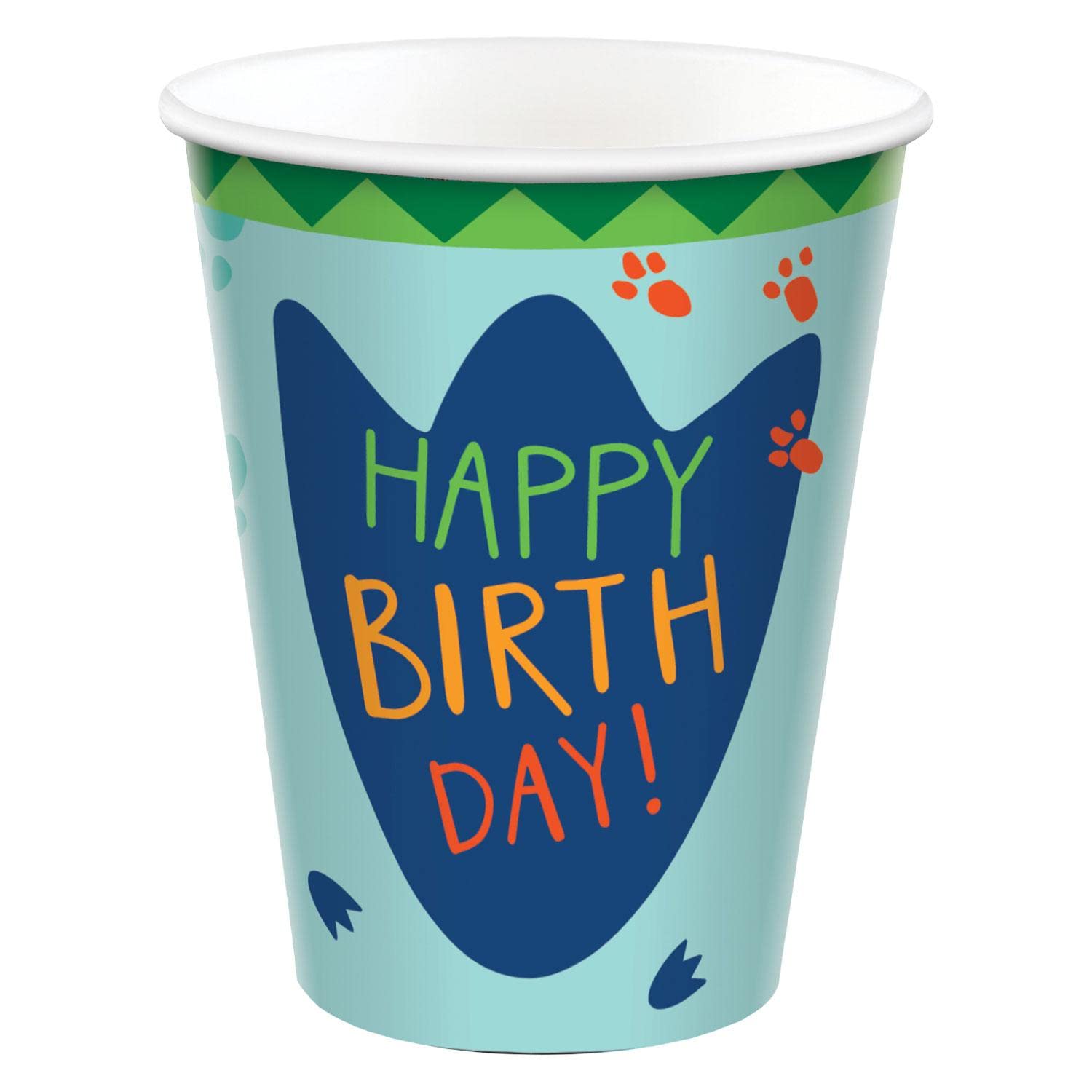 Amscan 582270 - Dino-Mite Dinosaur Party Paper Cups - 8 Pack