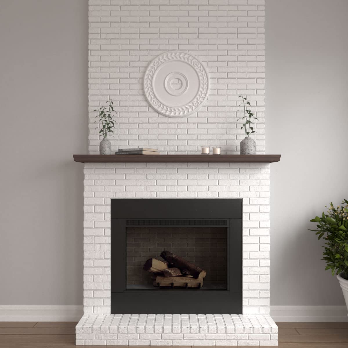 ekena millwork cm21wr wreath ceiling medallion, 21 1/8"od x 3 5/8"id x 7/8"p, primed white