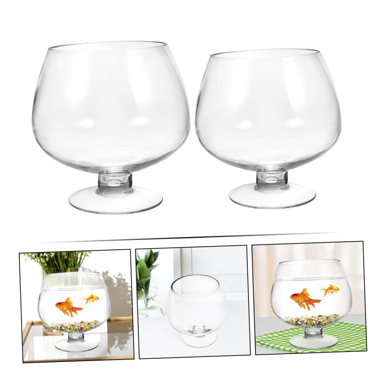2pezzi Vasca Trasparente Per Pesci Rosso Acquario Da Tavolo Accessori Per Acquario Vasca Decorativa Per Pesci Betta Multifunzione