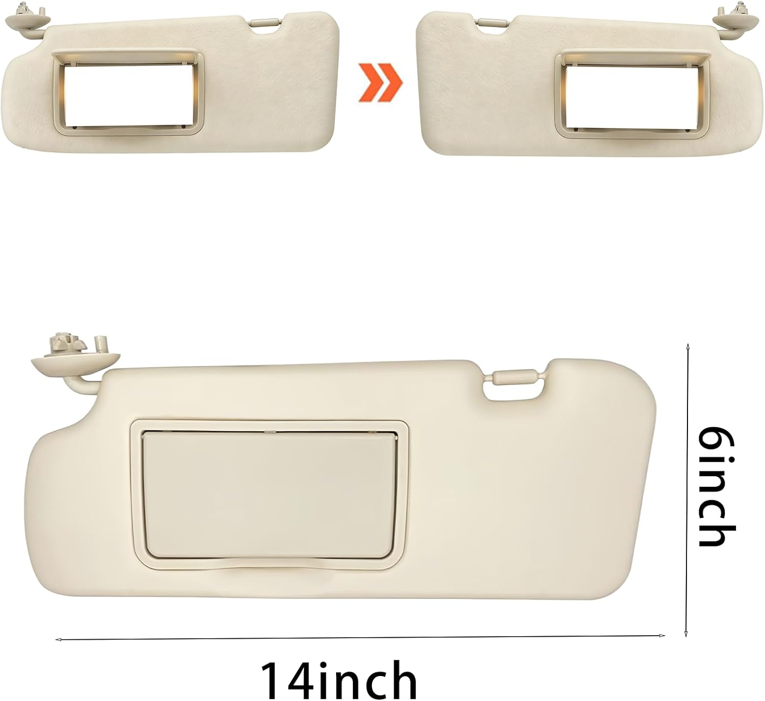 Driver Left Side Sun Visor for Honda CR-V CRV 2012 2013 2014 2015 2016 Sunshade with Mirror Sun Visors for Cart-Left