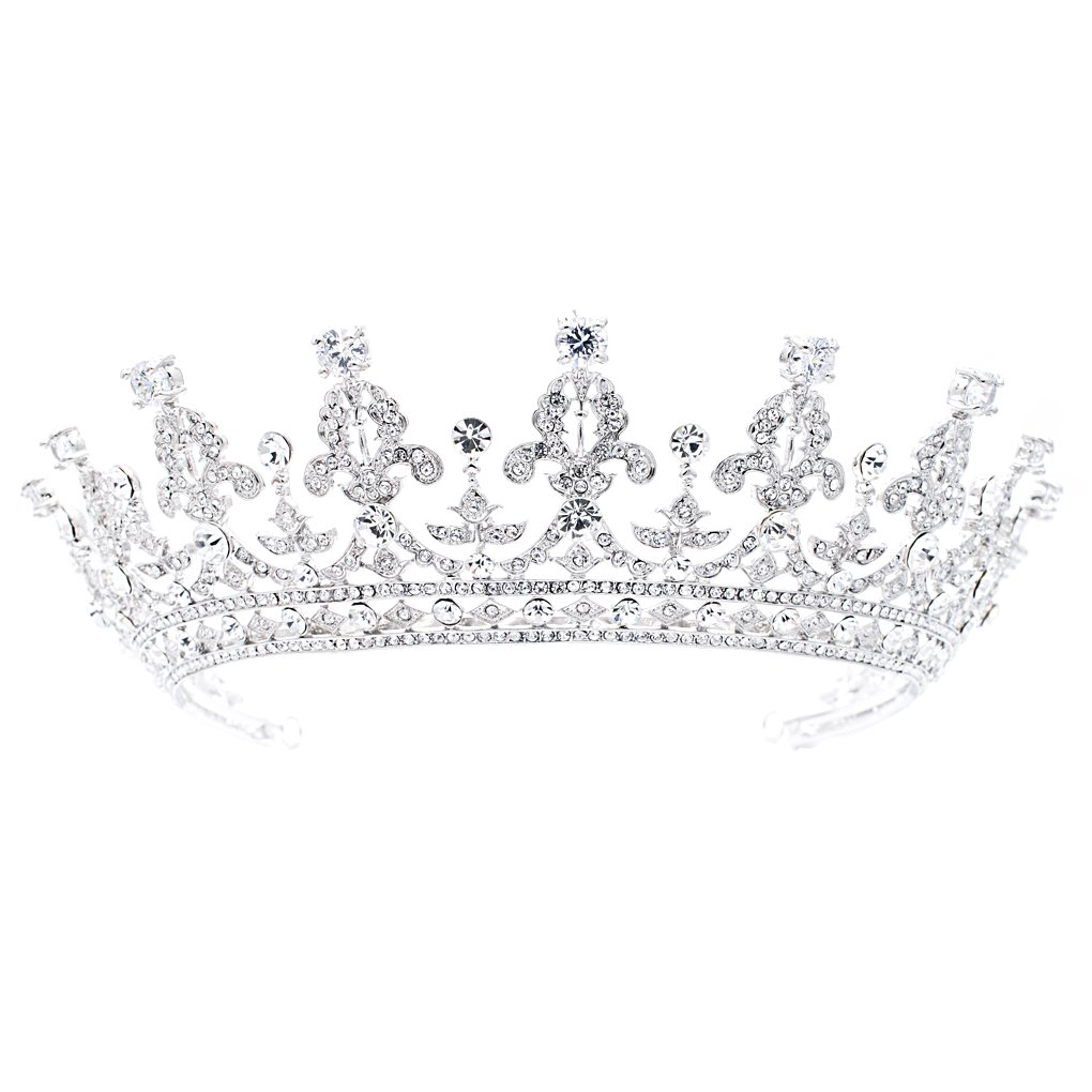 Cristales Clásicos Rhinestone Boda Nupcial 2/3 Tiara Cuervo Diadem Mujeres Accesorios para el Cabello 05365L
