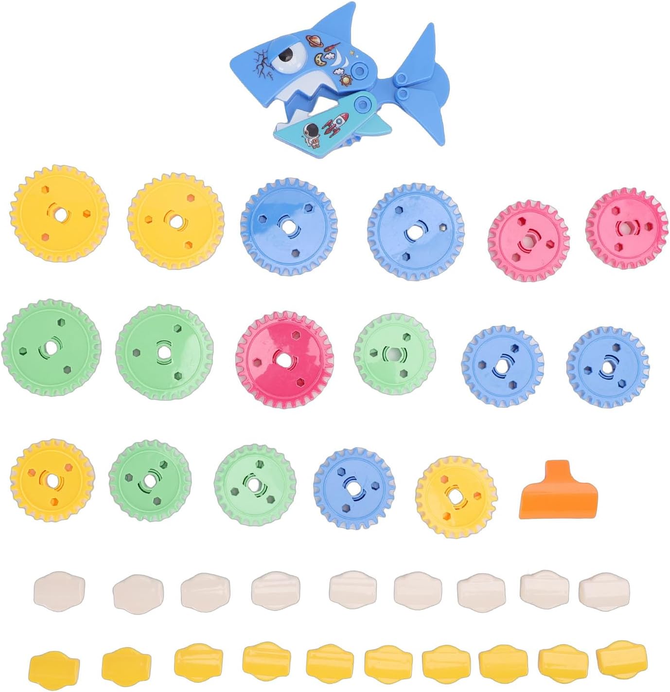 Stem Gears Toys, Creative Colorful Learning Building Blocks, Electric Manual Dual Mode Toys with Versatile Engineering Interlocking, Ideal for Kids Ages 3+