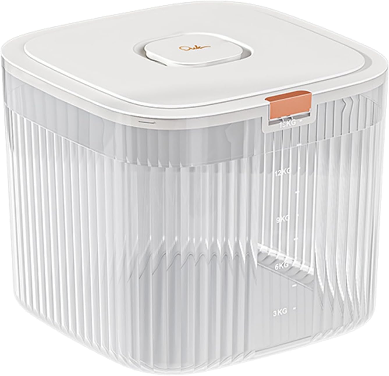 Grain Storage - Dry Food Container with Rice Dispenser | Transparent Large Capacity Bucket with Pour Spout, Secure Lid & Countertop Friendly Design for Rice, Oats, Lentils, and Bulk Grains in Kitchen