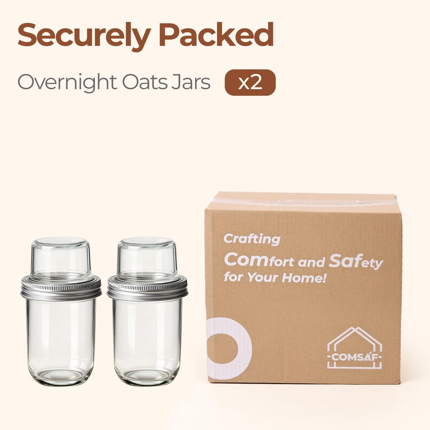 ComSaf Overnight Oats Containers with Lids (16OZ+4OZ, 2PCS) On-The-Go Dual-Laryer Yogurt Parfait Cups with Dry and Wet Separation Mason Jars for Chia Pudding Cereal Nut Fruit Meal Prep Salad - Image 8