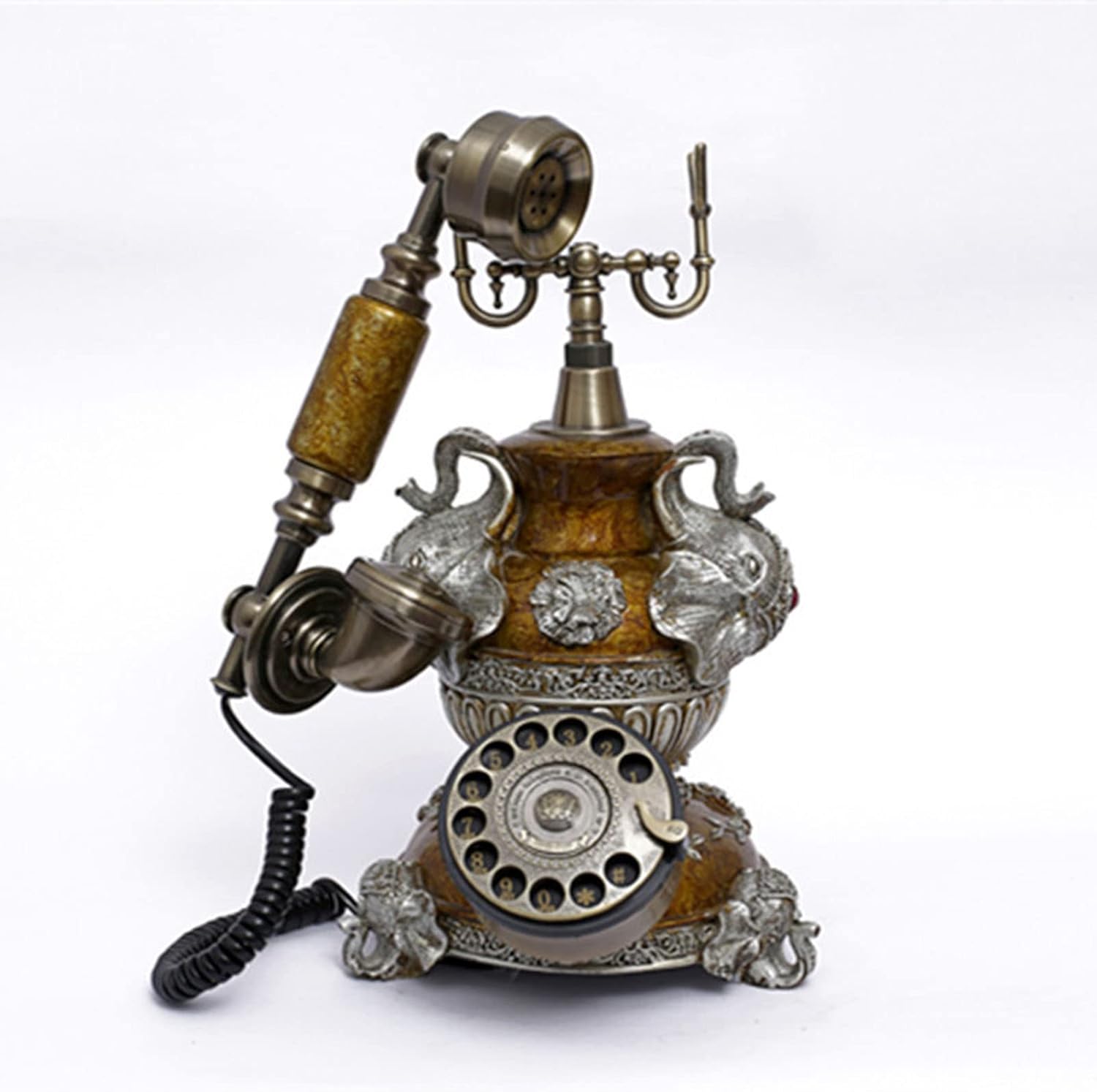 Retro Telephone,Retro Design Corded Phone, High-End European Style Classic Rotary Dial Desk Telephone Decorative Telephone for Home, Office & Hotel