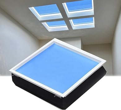Artificial Natural Skylight, LED Smart Blue Sky Light with 40 Refractive Beam Angle, Simulates All-Weather Seasonal Rhythms, Recessed Installation, for Living Room Office Study Bathroom