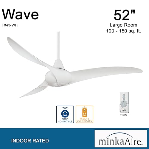 Miniatura 8 de Minka-Aire F843-WH Wave Ventilador de techo de 52 pulgadas, color blanco Blanco,Marrón,https://www.amazon.com/dp/undefined