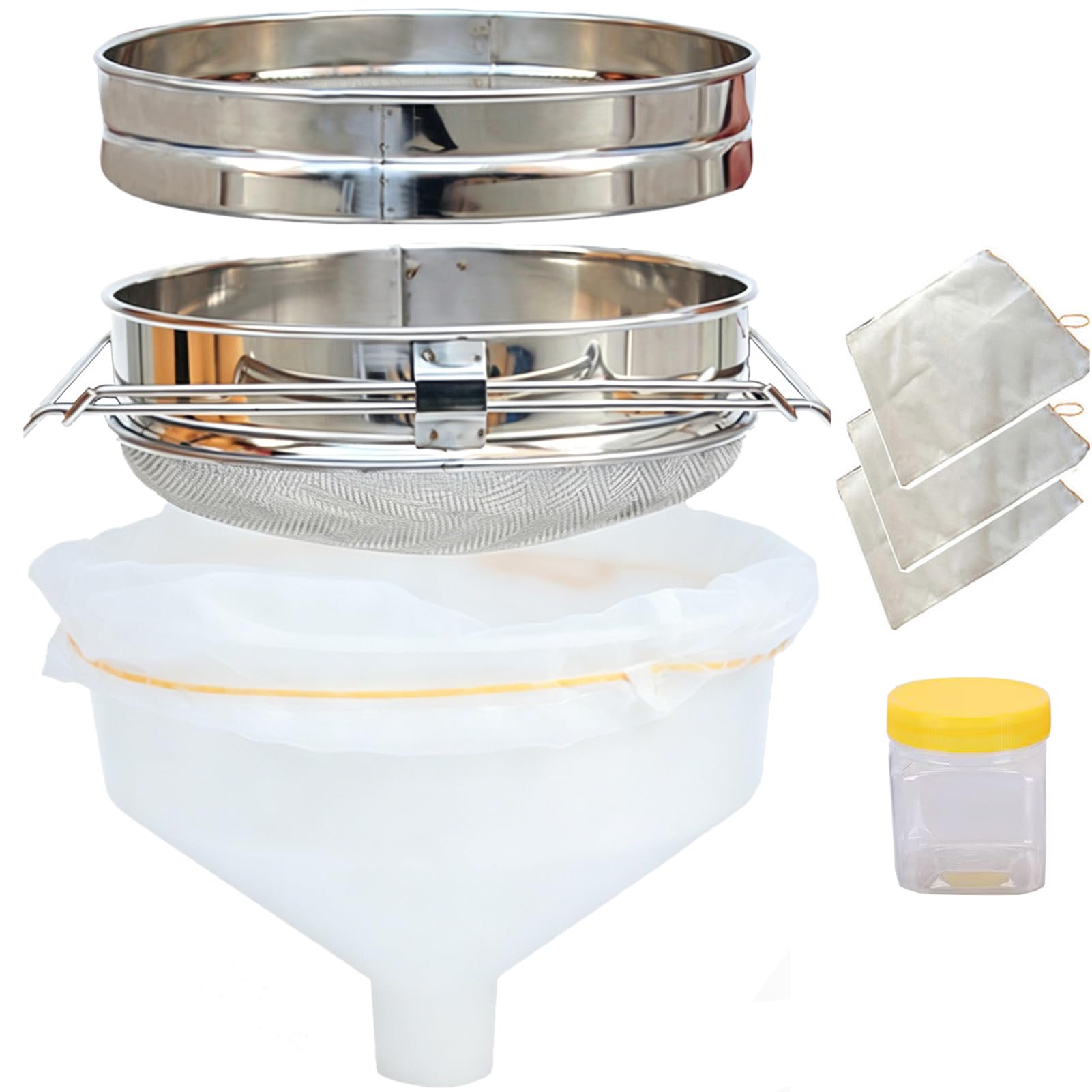 Amazon | Aidour HM 養蜂 器具 蜂蜜 こし器 3重 ステンレス 蜜こし器 3
