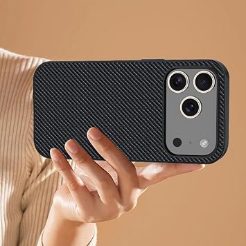 iPhone 17 Pro Max/17 Pro/Air/17 için İnce Kılıf, Karbon Fiber Doku, İş Erkekler ve Kadınlar için Zarif Mat Kapak Kılıf, Pirinç, 17 Pro Max
