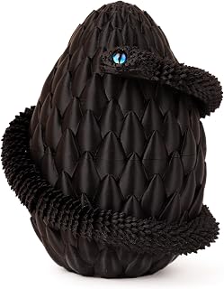 Easter Eggs, Snake Egg with 3D Printed Snake, Year of The Snake 2025, 3D Printed Snake, Executive Desk Toys, Articulated Snake, Fidget Toys Gifts for Easter Adults (Black)