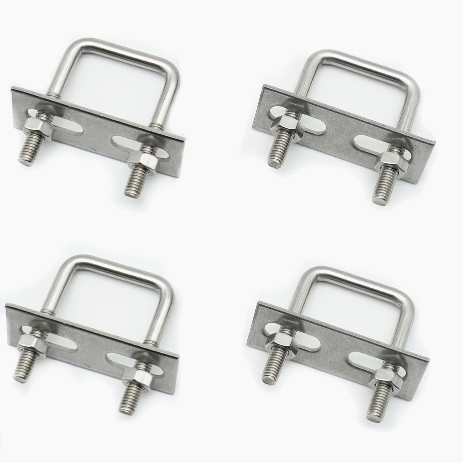 Stainless Steel Square U Bolt Clamp, Square Tube Clamps with Nut and Plate for Boat Trailer (M6*30 * 50)